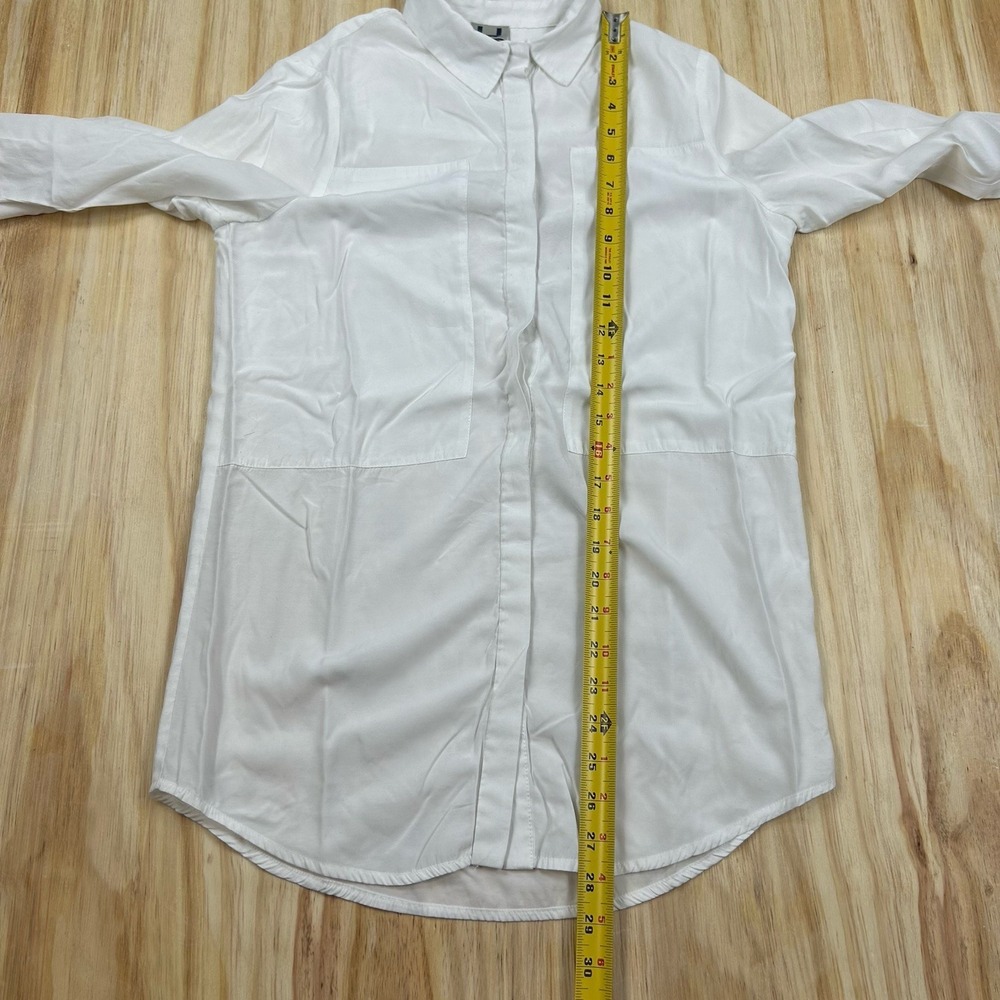 Adolfo Dominguez Solid Lightweight Long‎ Sleeve Button Up Shirt Women's 36 White - Picture 6 of 9